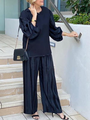 Women's Casual Loose Trousers Two-piece Suit