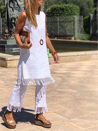 Fashionable Casual Loose Tassel Suit