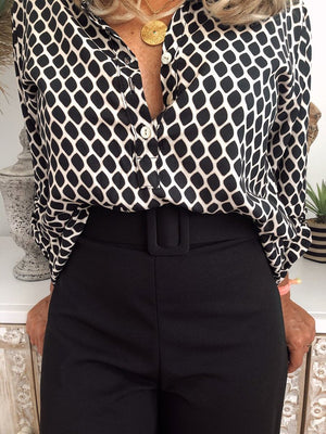 Fashionable Casual Loose Polka Dot Trousers Suit