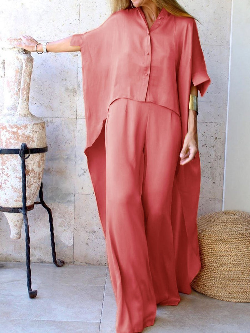 Casual Loose Irregular Shirt Pants Suit